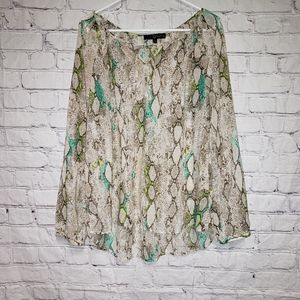 Fred David Faux Snake Skin Print Blouse